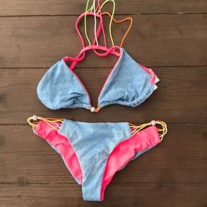 Beach Bunny Denim Pink Bikini
